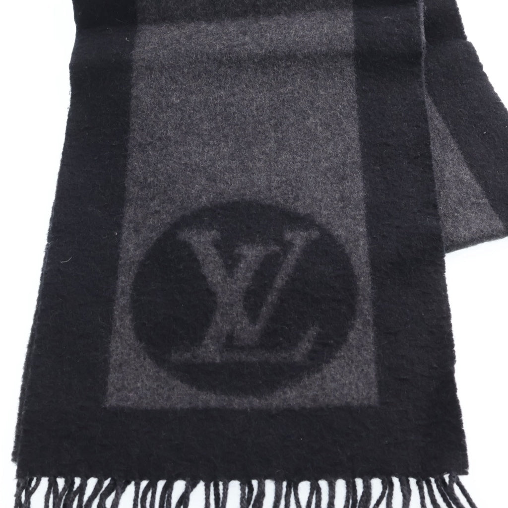 LOUIS VUITTON(ルイヴィトン) LVロゴ ウールマフラー ブラック/グレー 401486 レディース