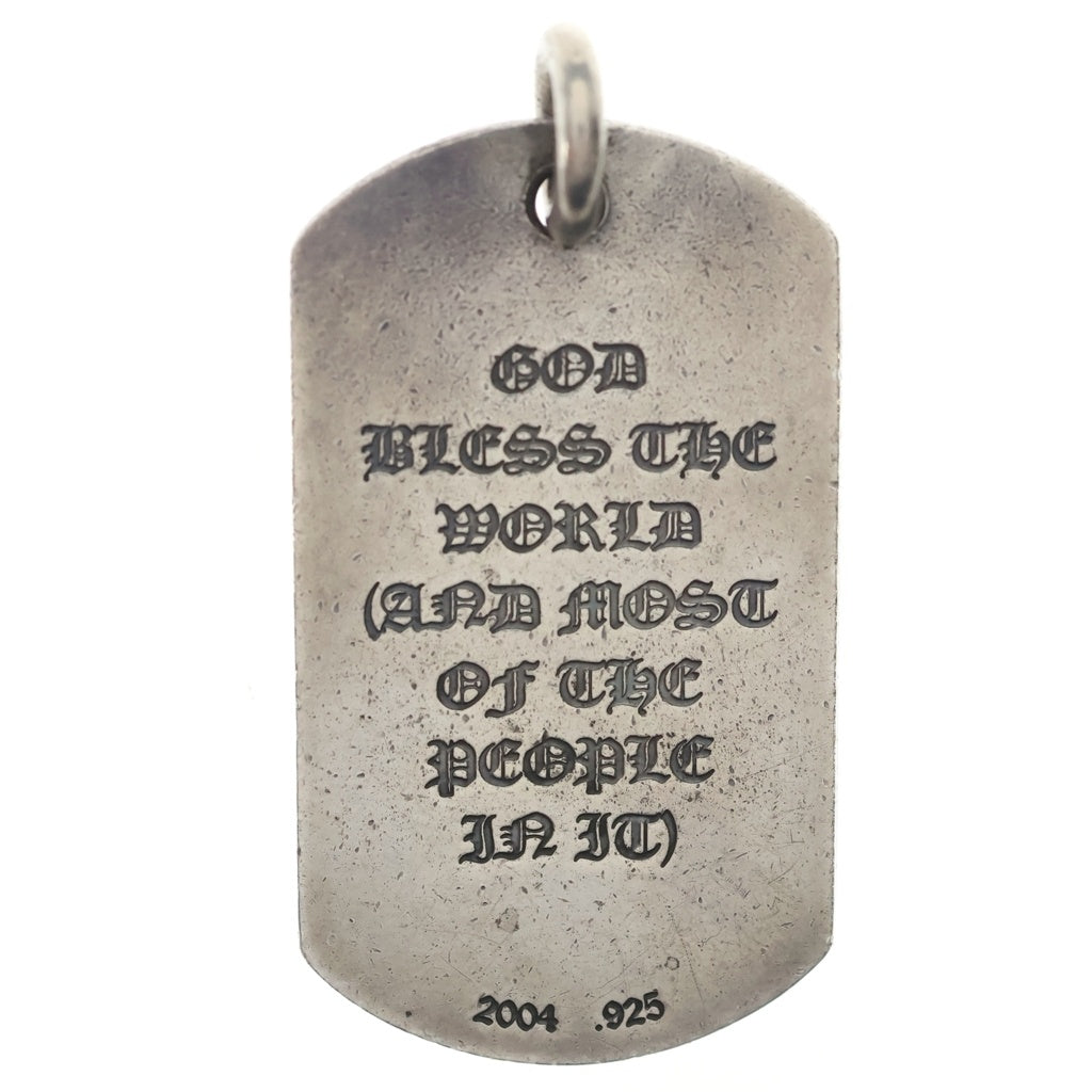 CHROME HEARTS(クロムハーツ) D TAG LRG GOD BLESS ラージ ゴッドブレス ドッグタグ ペンダントトップ シルバー
