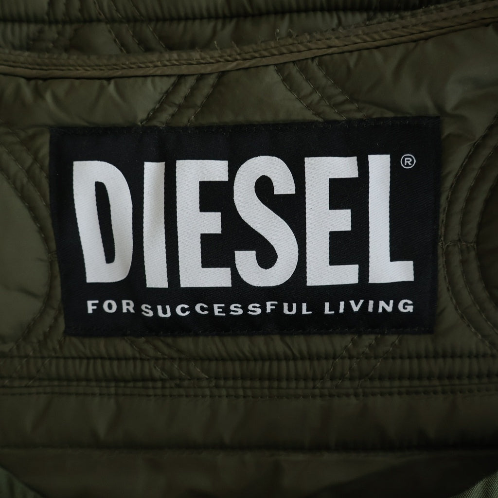 DIESEL(ディーゼル) Logo Patch Utility Vest ロゴパッチ キルティング ベスト カーキ