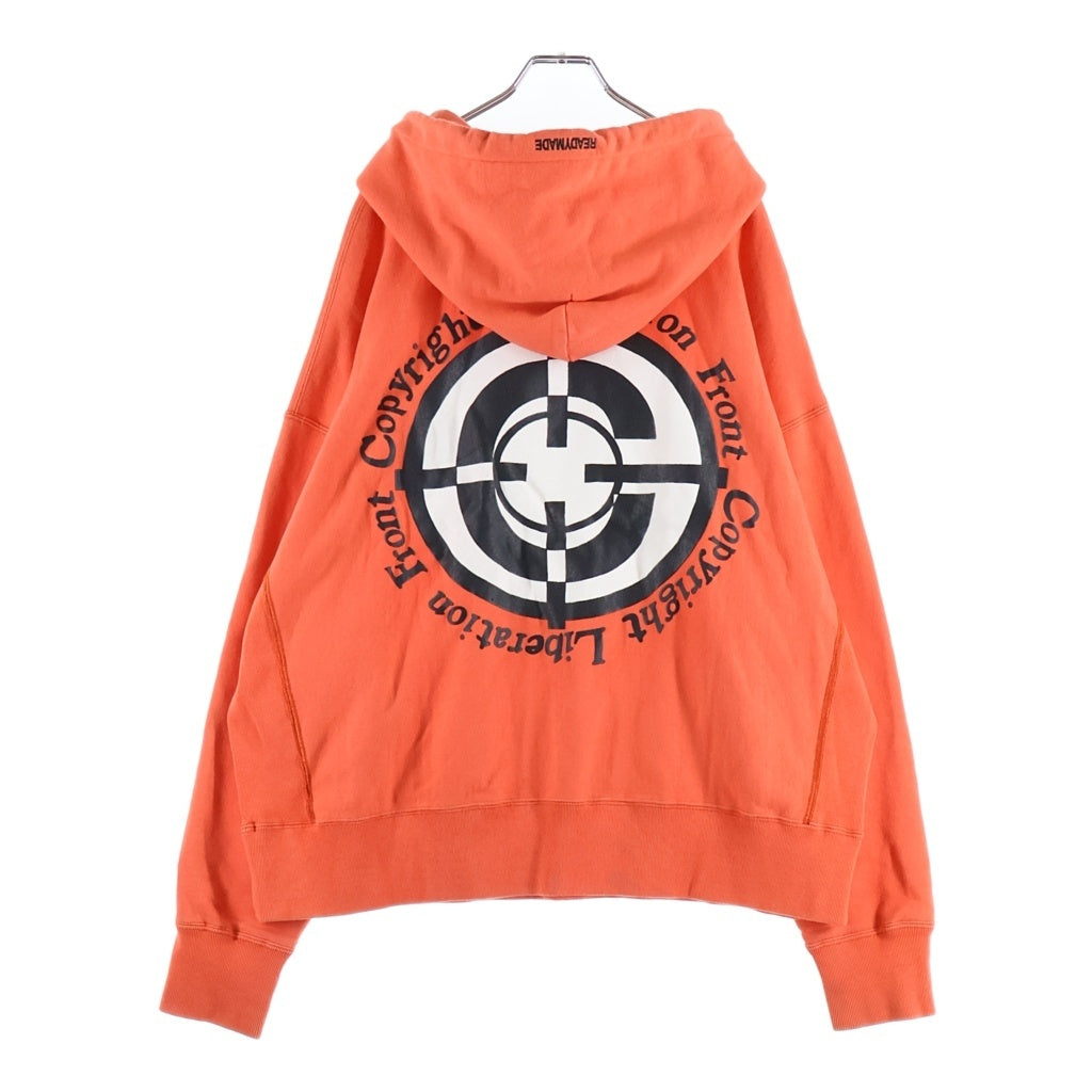 READY MADE(レディメイド) 22AW CLF TARGET HOODIE 両面プリント プルオーバーパーカー オレンジ RE-CO-0R-00-00-211