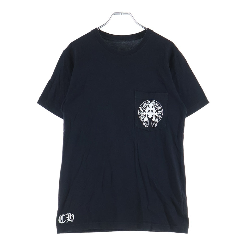 CHROME HEARTS(クロムハーツ) BACK 3 CRS HORSESHOE Tee バック3クロス ホースシュー クルーネック半袖Tシャツカットソー ブラック
