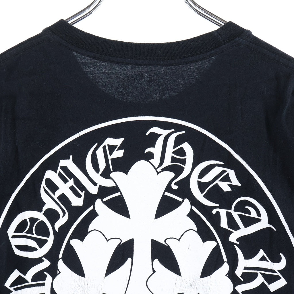 CHROME HEARTS(クロムハーツ) BACK 3 CRS HORSESHOE Tee バック3クロス ホースシュー クルーネック半袖Tシャツカットソー ブラック