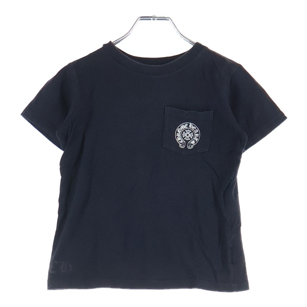 CHROME HEARTS(クロムハーツ) BACK HORSESHOE バックホースシュー クルーネック半袖Tシャツカットソー キッズ ブラック