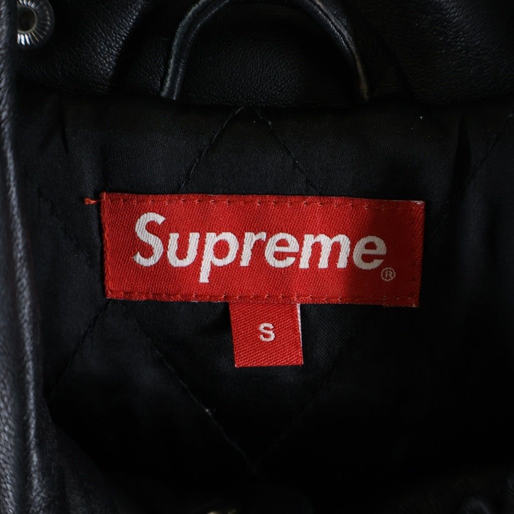 SUPREME(シュプリーム) 15AW Playboy Leather Puffy Jacket プレイボーイ レザーパフィフーディーダウンジャケット ブラック