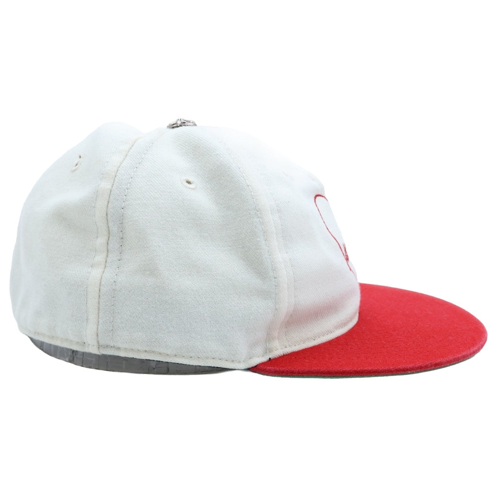CHROME HEARTS(クロムハーツ) VINY HEART BASEBALL CAP ハート刺繍 クロスボール ベースボールキャップ レッド/ホワイト