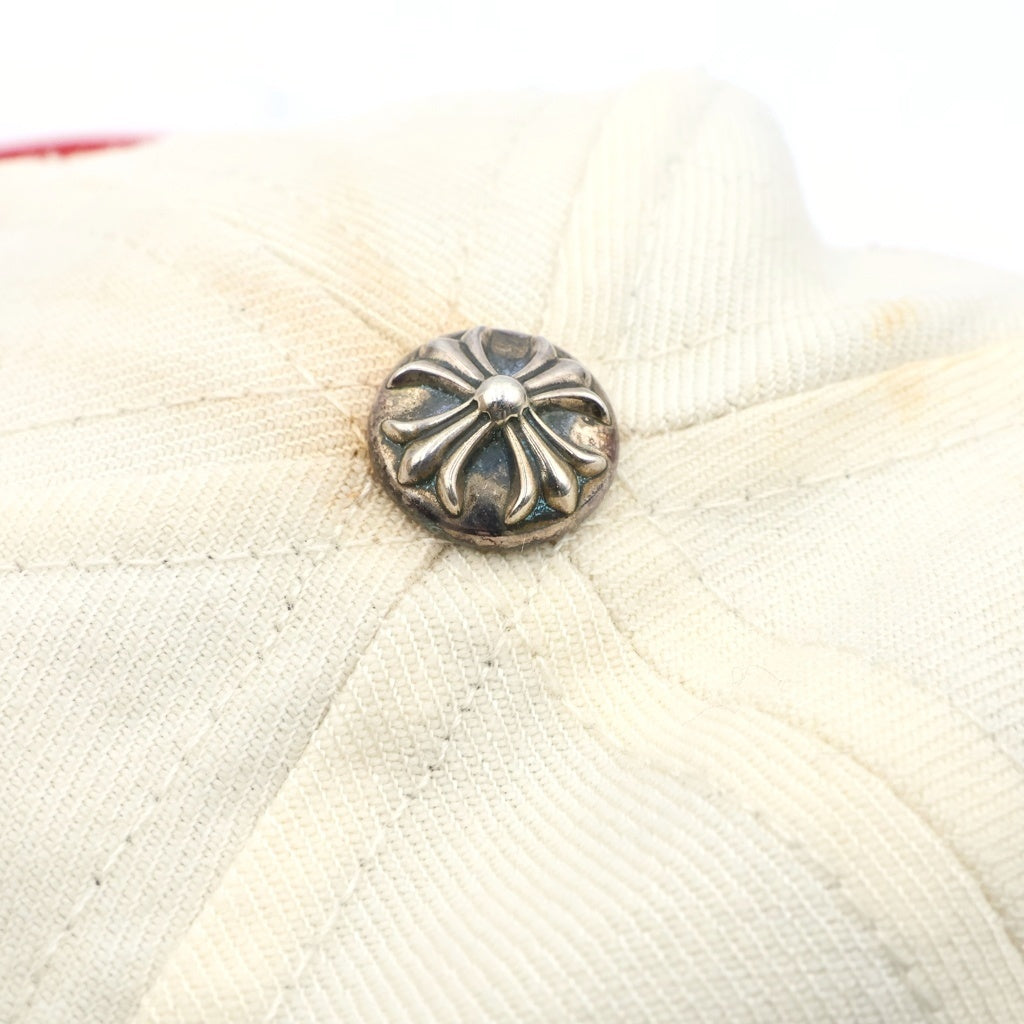 CHROME HEARTS(クロムハーツ) VINY HEART BASEBALL CAP ハート刺繍 クロスボール ベースボールキャップ レッド/ホワイト