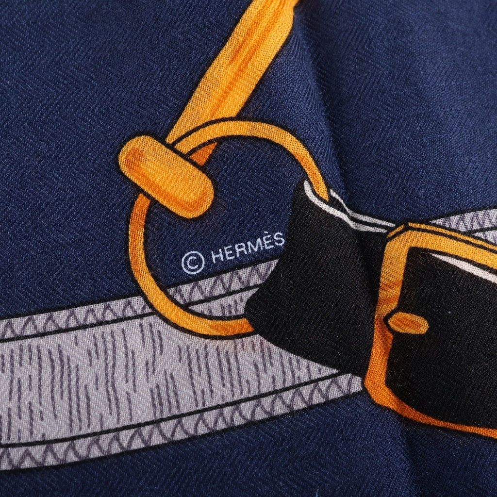 HERMES(エルメス) Eperon D'Or 黄金の拍車 カシミア混 カレ140 大伴スカーフ マルチカラー レディース