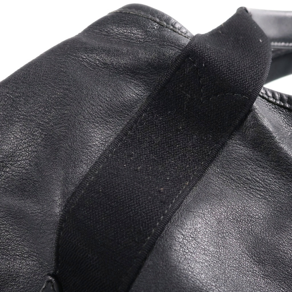 BALENCIAGA(バレンシアガ) ネイビーカバス パンチングロゴ レザーハンドバッグ ブラック 339993 レディース