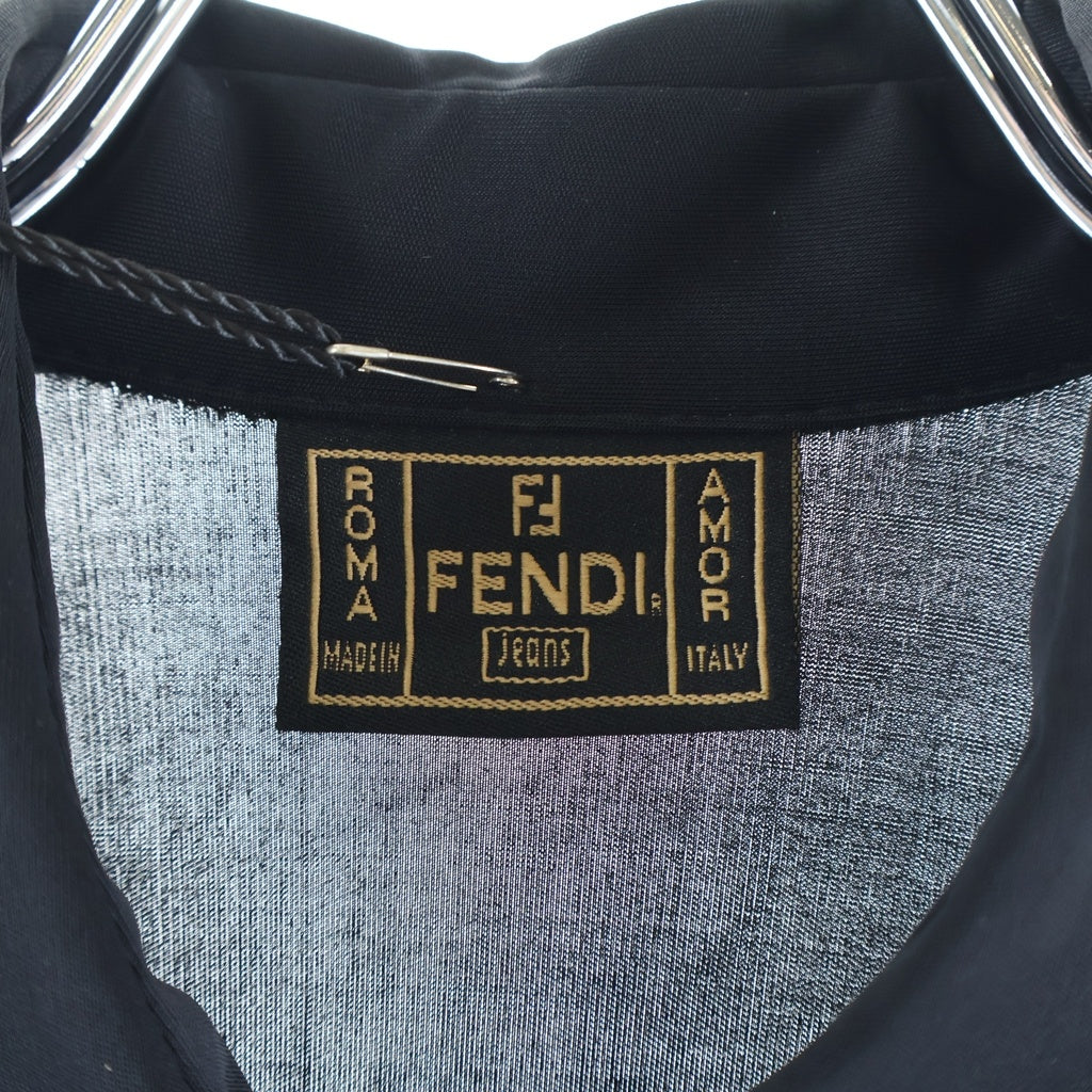 FENDI(フェンディ) 長袖ナイロンマキシシャツ ロングワンピース レディース ブラック D2506010