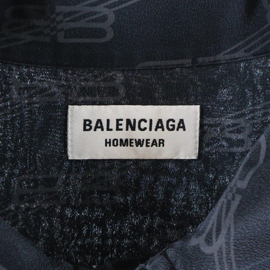 BALENCIAGA(バレンシアガ) 23SS BB総柄ロゴ 長袖シャツ ブラック 681631 TML35