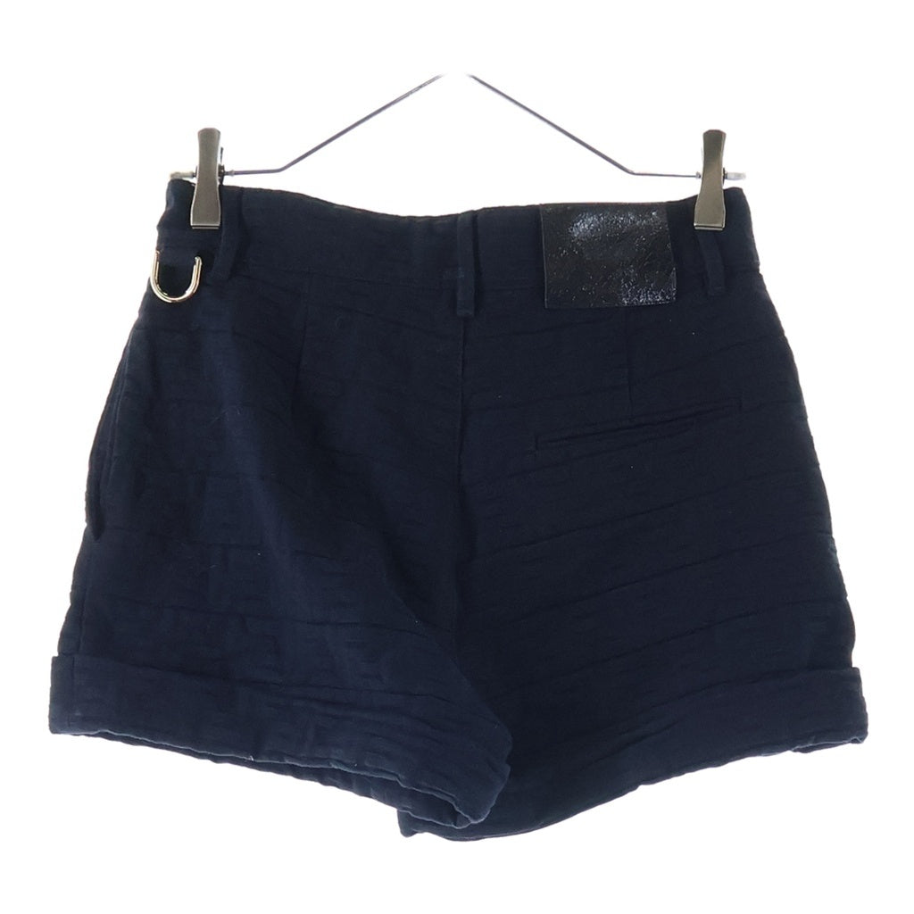 FENDI(フェンディ) Jacquard Denim Shorts ズッカ柄 デニムショーツ ブラック レディース FLP813 AQ93