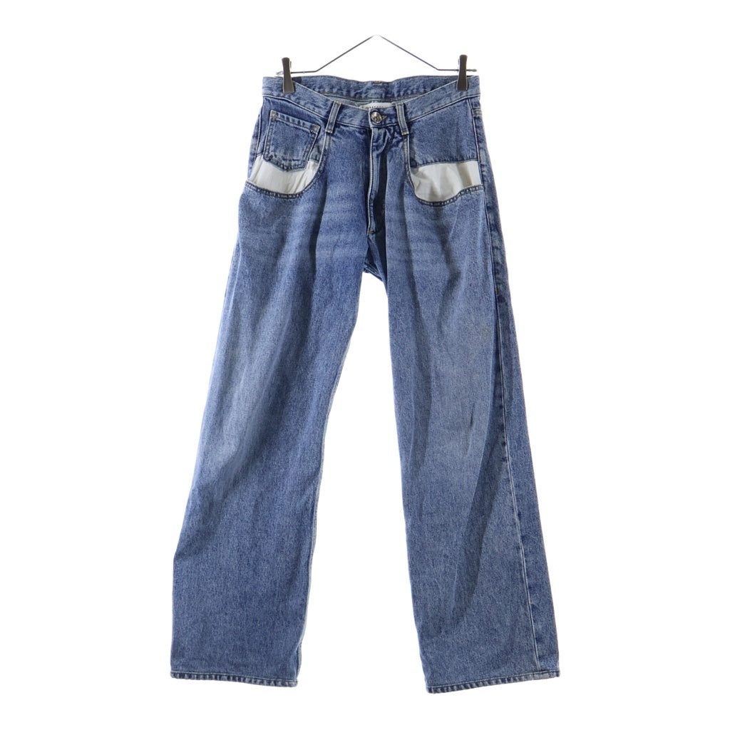 Maison Margiela(メゾンマルジェラ) 22SS コントラストポケット ジップフライ デニムパンツ インディゴ レディース S51LA0052