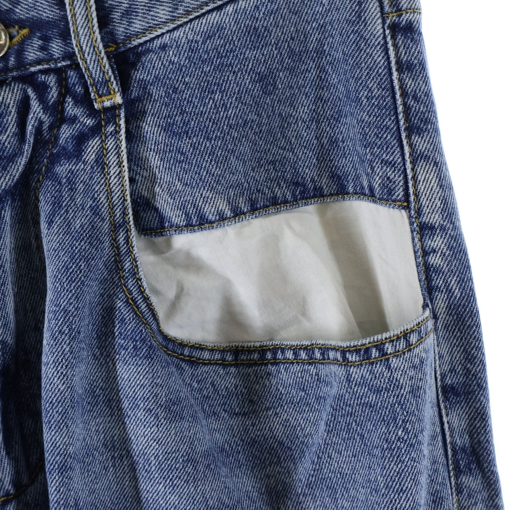 Maison Margiela(メゾンマルジェラ) 22SS コントラストポケット ジップフライ デニムパンツ インディゴ レディース S51LA0052