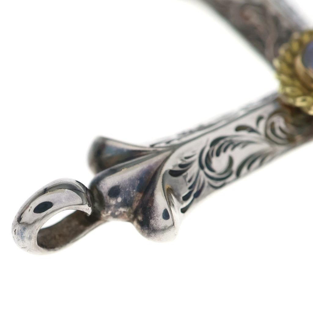 鷲見太郎(ワシミタロウ) K18YG Arabesque Design Cross Pendant 先金 金縄オパール アラベスクデザイン ペンダントトップ シルバー/ゴールド