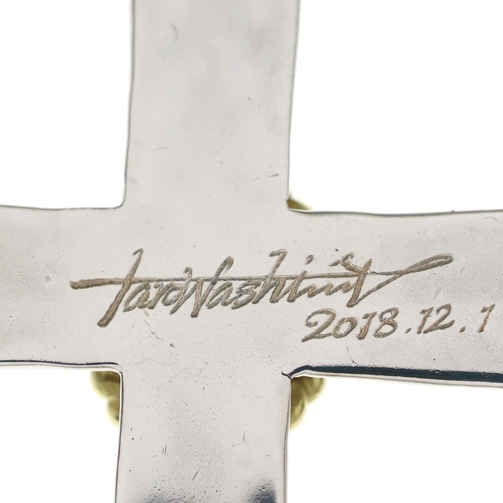 鷲見太郎(ワシミタロウ) K18YG Arabesque Design Cross Pendant 先金 金縄オパール アラベスクデザイン ペンダントトップ シルバー/ゴールド