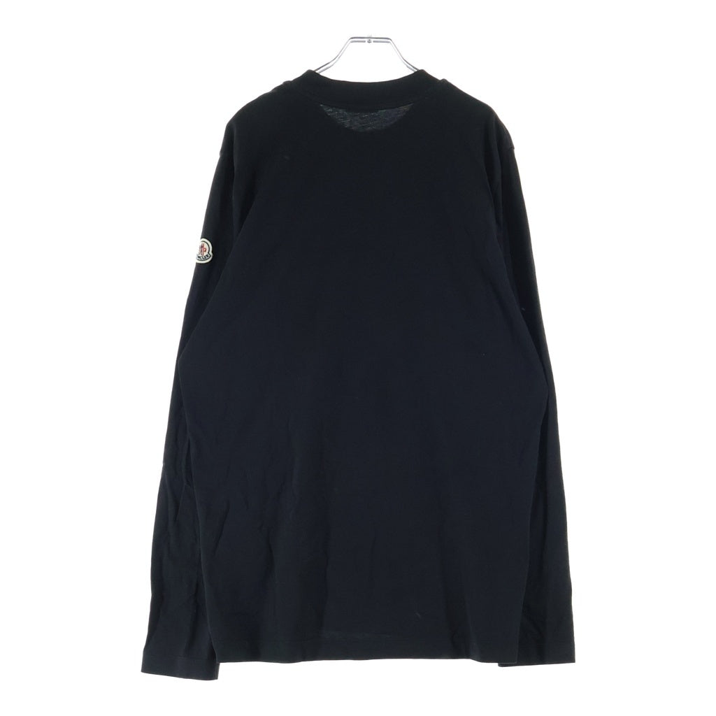 MONCLER(モンクレール) 22SS ロゴ刺繍 クルーネック長袖カットソー ブラック H10918D00005