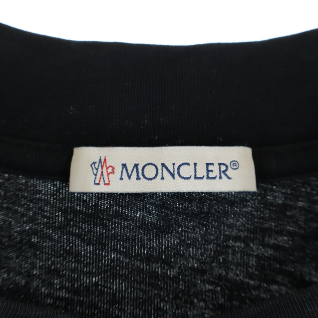 MONCLER(モンクレール) 22SS ロゴ刺繍 クルーネック長袖カットソー ブラック H10918D00005