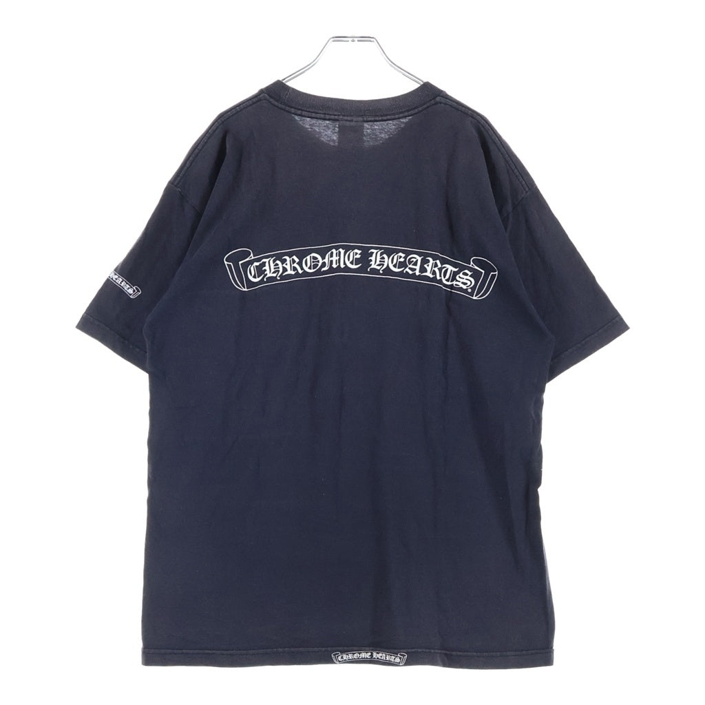 CHROME HEARTS(クロムハーツ) OLD Vine Dagger Tee オールド ヴァインダガー ネックロゴ クルーネック半袖Tシャツカットソー ブラック