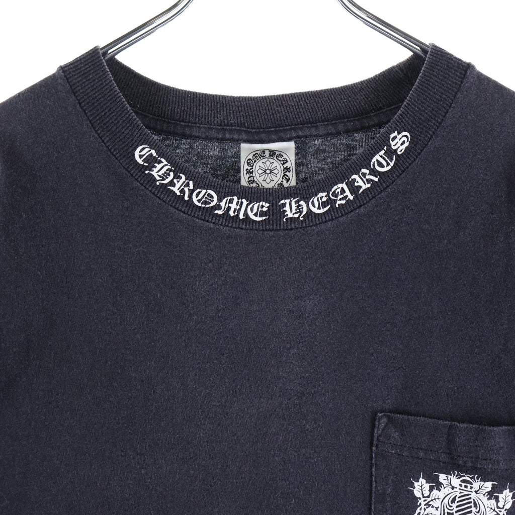 CHROME HEARTS(クロムハーツ) OLD Vine Dagger Tee オールド ヴァインダガー ネックロゴ クルーネック半袖Tシャツカットソー ブラック