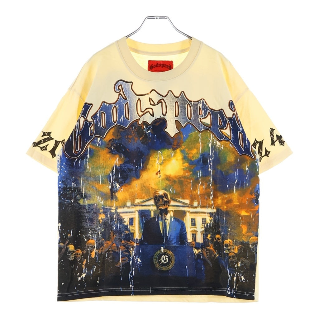 GODSPEED(ゴッドスピード) V.O.D 2024 Tee 両面プリント クルーネック半袖Tシャツカットソー アイボリー