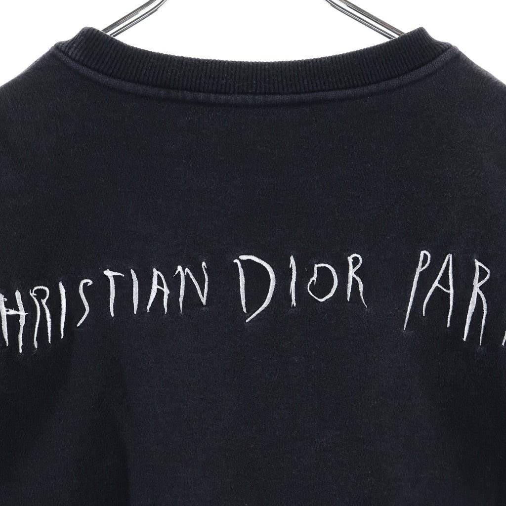 DIOR(ディオール) 19AWxRaymond Pettibon Embroidered Crew Neck Sweatshirt レイモンドペティボン フロントロゴ刺繍 クルーネック長袖スウェットトレーナー ブラック 943J612E0531
