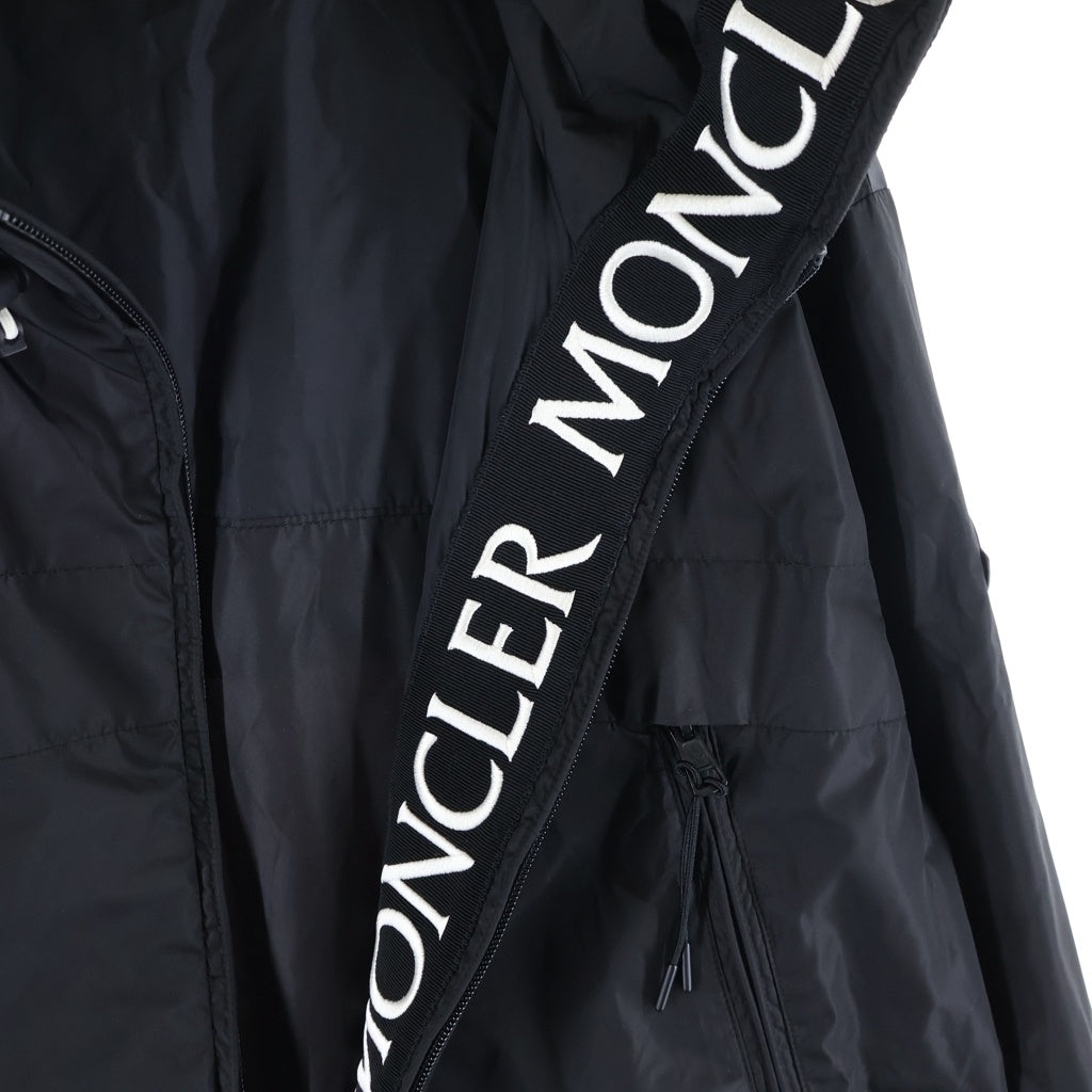 MONCLER(モンクレール) MASSEREAU マセロー ロゴ刺繍フーデッドナイロンジップアップジャケット ブラック F10911A73800 54155