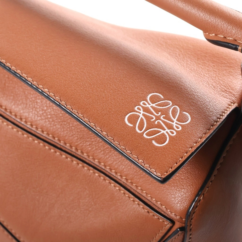 LOEWE(ロエベ) パズルエッジ スモール 2WAYバッグ ハンドバッグ ショルダーバッグ レザー シルバー金具 ブラウン レディース