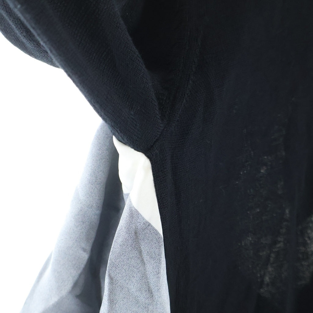 MM6 Maison Margiela(エムエムシックスメゾンマルジェラ) スカーフ切り替えデザイン 長袖ニット セーター ブラック/ホワイト レディース S32HA0576
