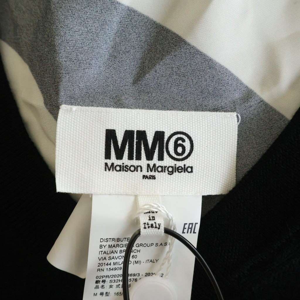 MM6 Maison Margiela(エムエムシックスメゾンマルジェラ) スカーフ切り替えデザイン 長袖ニット セーター ブラック/ホワイト レディース S32HA0576