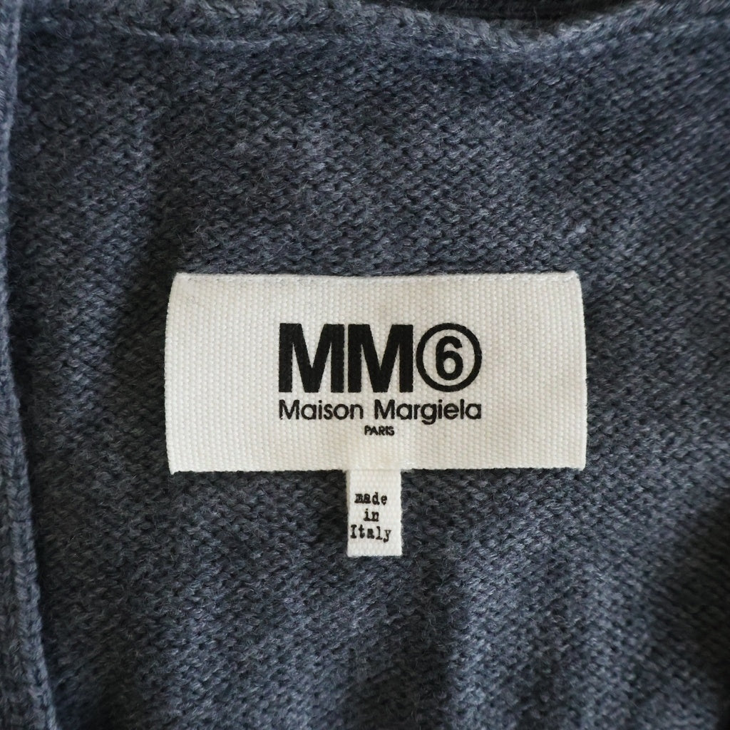 MM6 Maison Margiela(エムエムシックスメゾンマルジェラ) 21SS ロゴ刺繍 ノースリーブニットワンピース グレー レディース S52CT0585