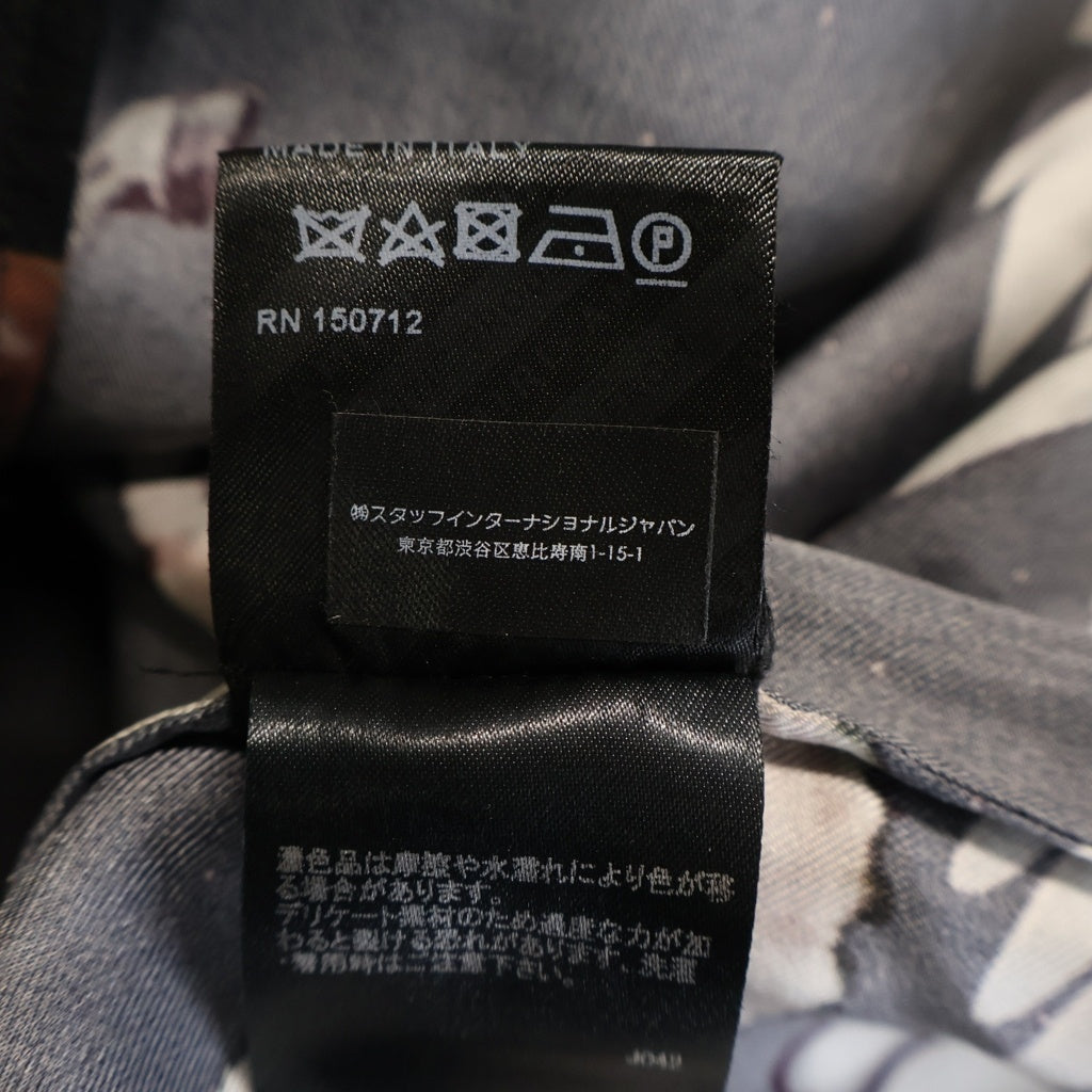 AMIRI(アミリ) ALL OVER PEGASUS BOWLING SHIRT オールオーバー ペガサス 総柄シルク開襟半袖ボウリングシャツ ブラック