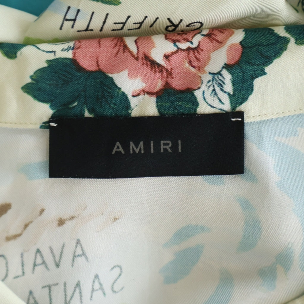 AMIRI(アミリ) California Bowling Shirt カリフォルニア 総柄シルク開襟半袖ボタンダウンボウリングシャツ マルチカラー