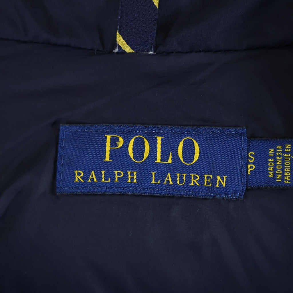 POLO RALPH LAUREN(ポロラルフローレン) ロゴ刺繍 フーデッドジップアップダウンジャケット ネイビー 0200015460
