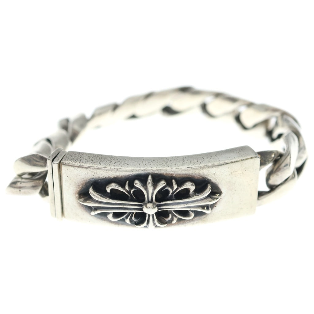 CHROME HEARTS(クロムハーツ) OLD ID FLORAL CRS フローラルクロスIDクラシックリンク ブレスレット 11LINK シルバー BCA164
