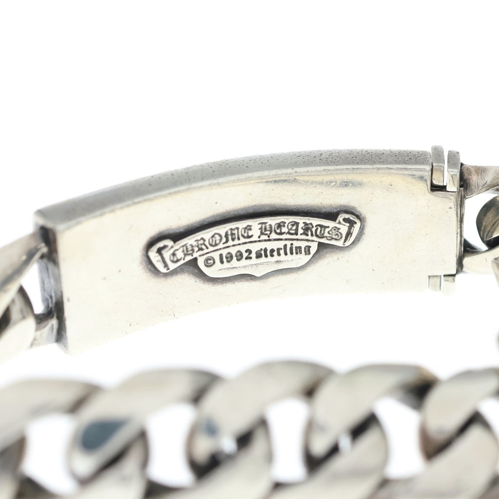 CHROME HEARTS(クロムハーツ) OLD ID FLORAL CRS フローラルクロスIDクラシックリンク ブレスレット 11LINK シルバー BCA164