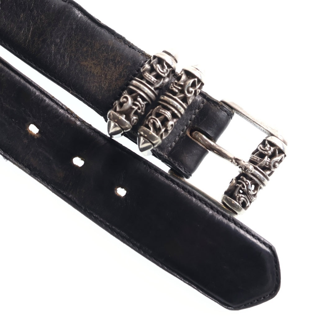 CHROME HEARTS(クロムハーツ) BLT CLT ROLLER 3PC 1.5inch 3PCケルティックローラー レザーベルト シルバー/ブラック