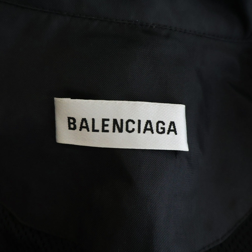 BALENCIAGA(バレンシアガ) TRACK SUIT JACKET デニム切り替え ロゴ ナイロンジャケット メンズ ブラック 529213