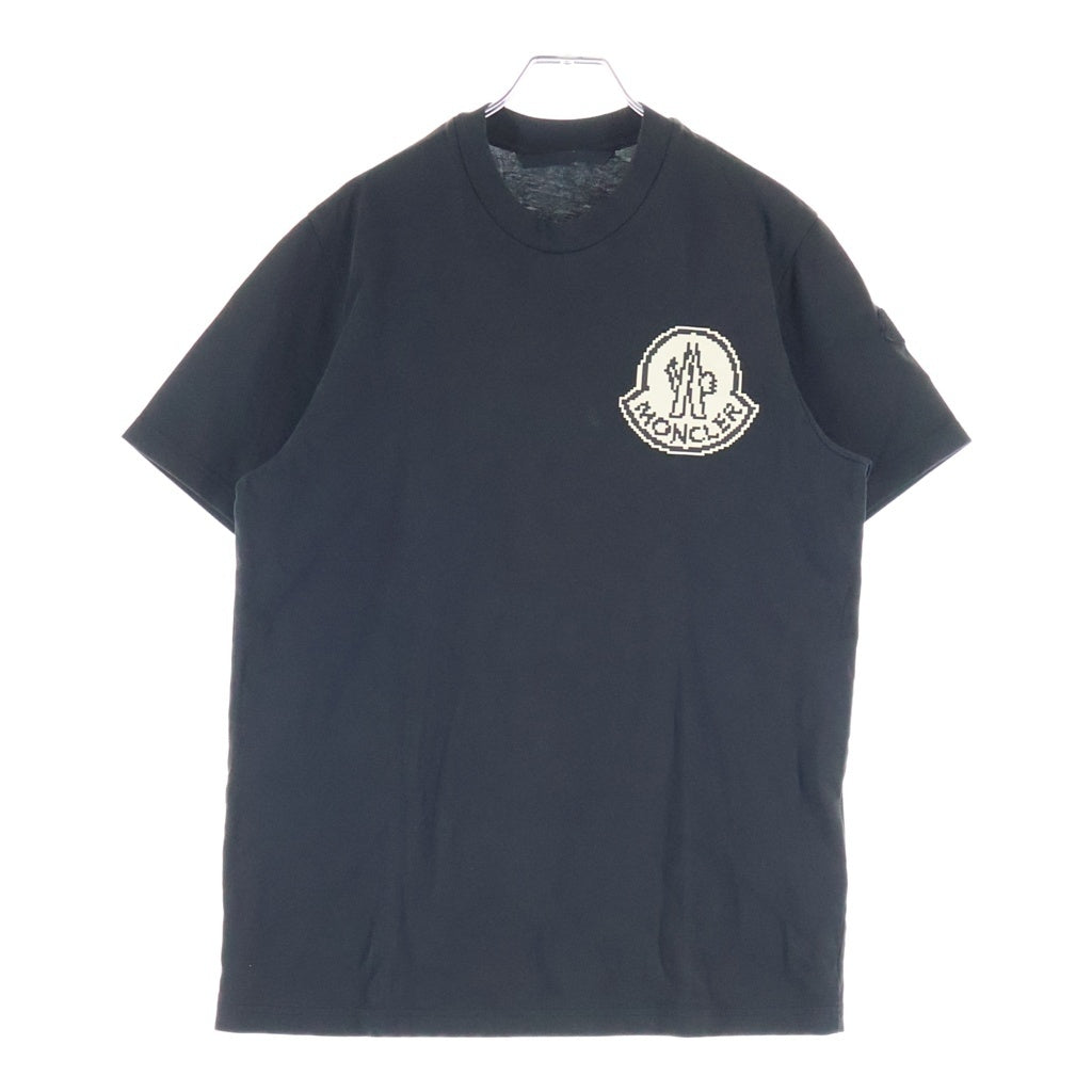 MONCLER(モンクレール) フロントロゴプリント クルーネック半袖Tシャツカットソー ブラック J20918C00004 83927