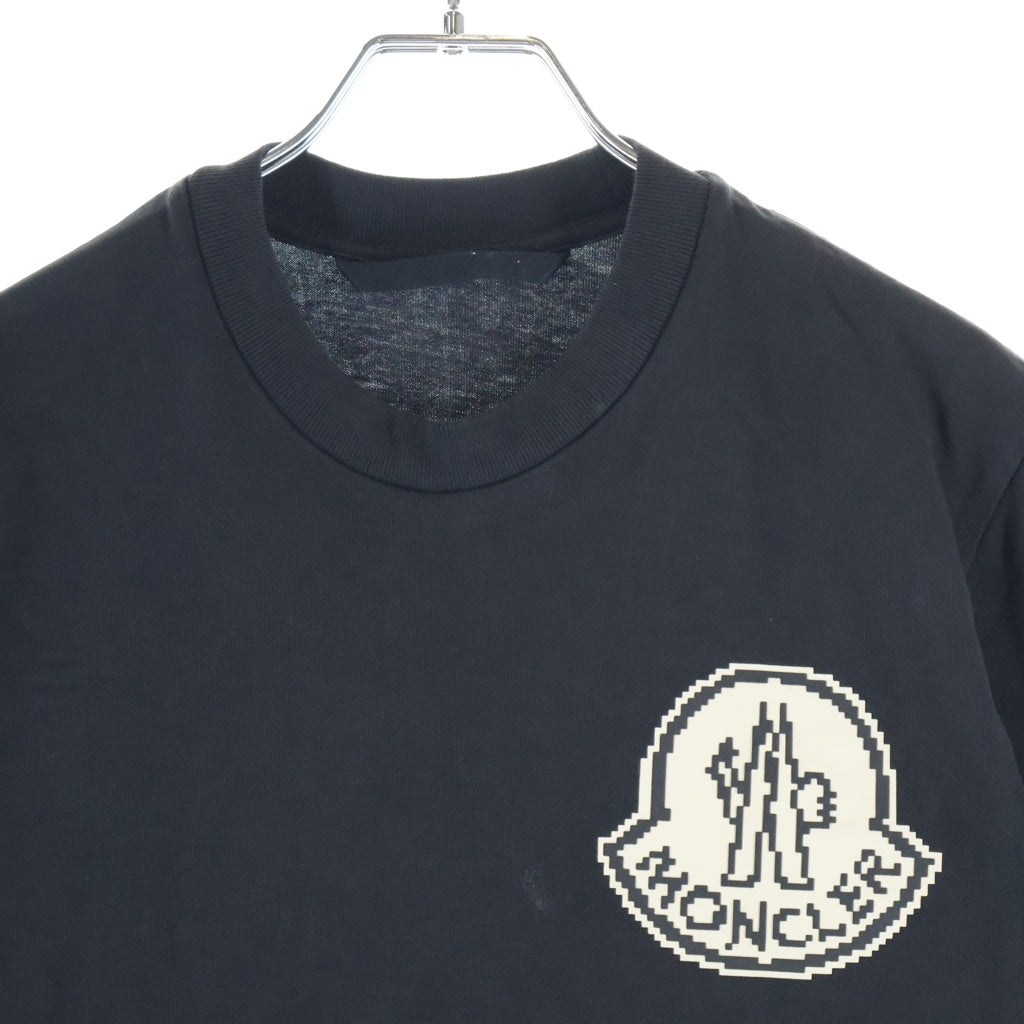 MONCLER(モンクレール) フロントロゴプリント クルーネック半袖Tシャツカットソー ブラック J20918C00004 83927