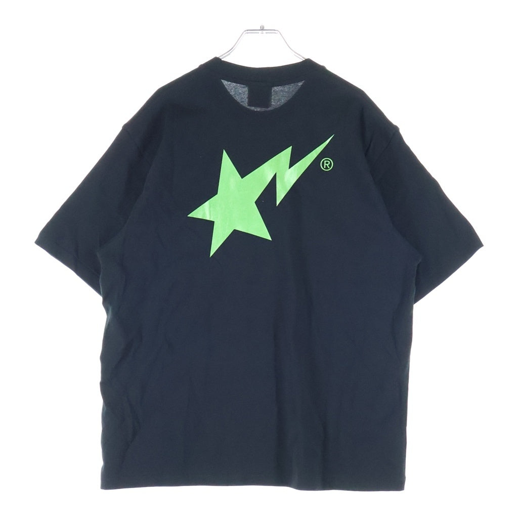 A BATHING APE(アベイシングエイプ) METALLIC BAPE STA LOGO TEE クルーネック半袖Tシャツカットソー ブラック