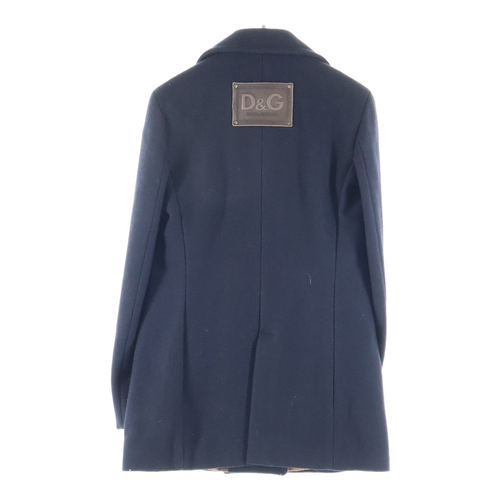 DOLCE & GABBANA(ドルチェアンドガッバーナ) D&G ロゴレザーパッチ Pコート ブラック