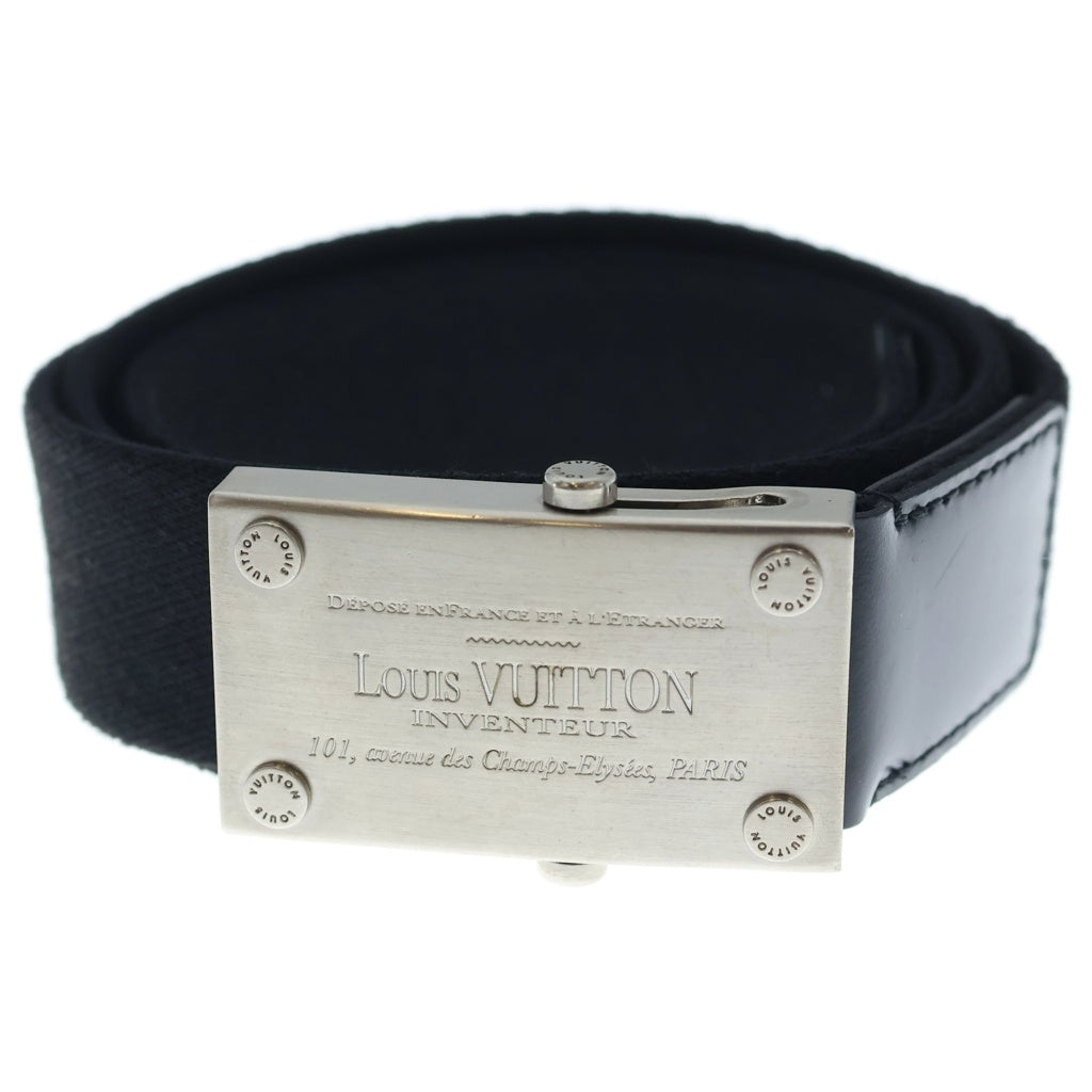 LOUIS VUITTON(ルイヴィトン) サンチュール ベンガル ロゴバックル キャンバスベルト シルバー/ブラック M9801