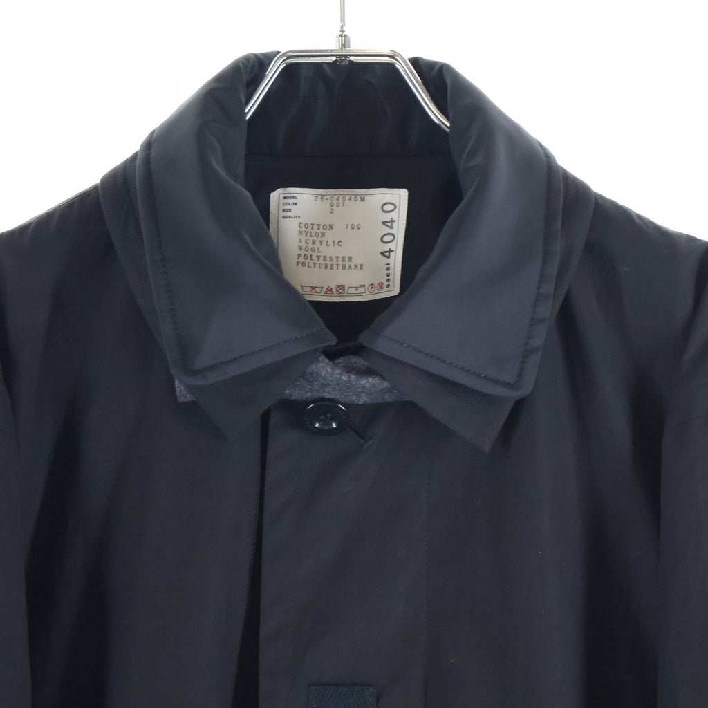 Sacai(サカイ) 26AW Cotton Typewriter Coat コットンタイプライター コート ブラック 26-04040M