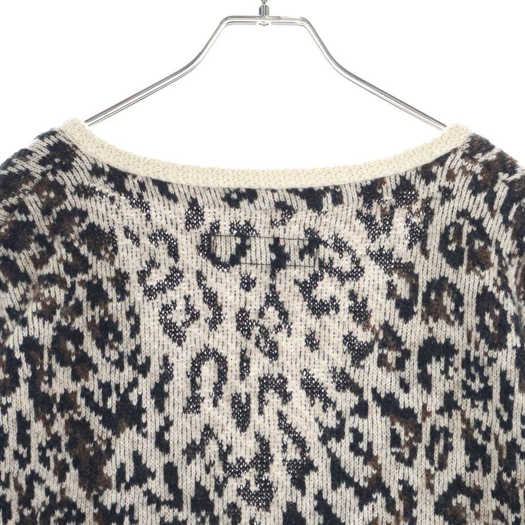 WACKO MARIA(ワコマリア) 25AW Leopard Mohair Cardigan レオパードモヘアカーディガン ブラウン 25FW-WMK-KN08