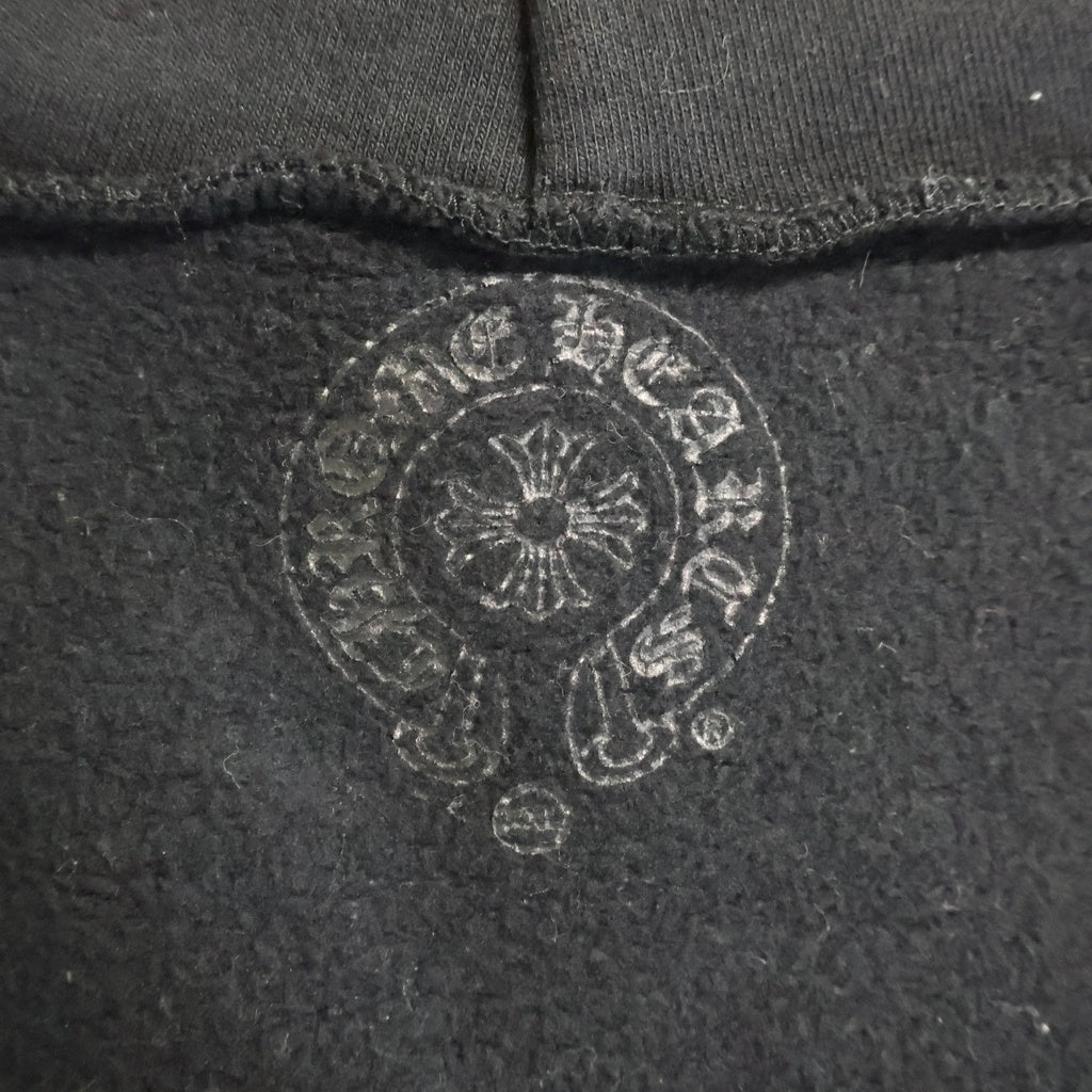 CHROME HEARTS(クロムハーツ) Floral Cross Horseshoe Zip Up Hoodie アームフローラル ホースシュー ダガージップ スウェットパーカー ブラック