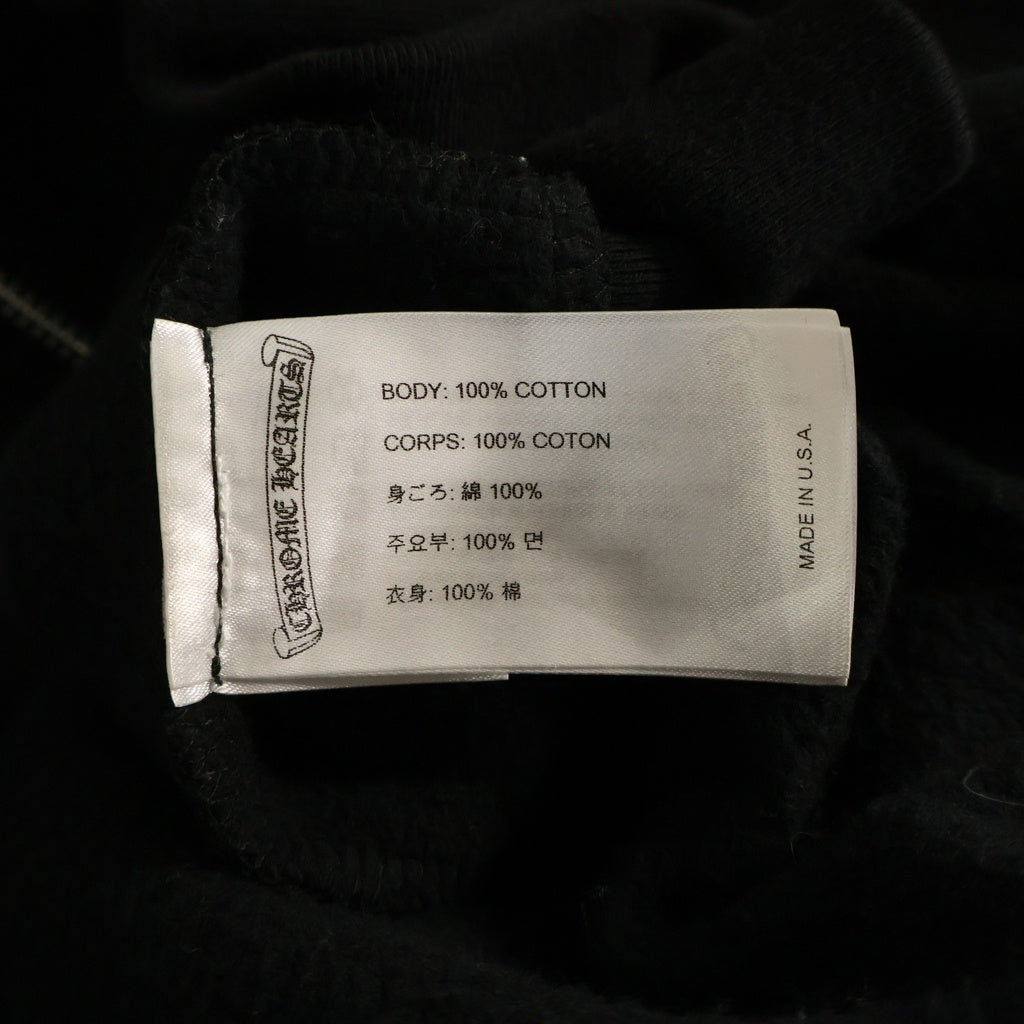 CHROME HEARTS(クロムハーツ) Floral Cross Horseshoe Zip Up Hoodie アームフローラル ホースシュー ダガージップ スウェットパーカー ブラック