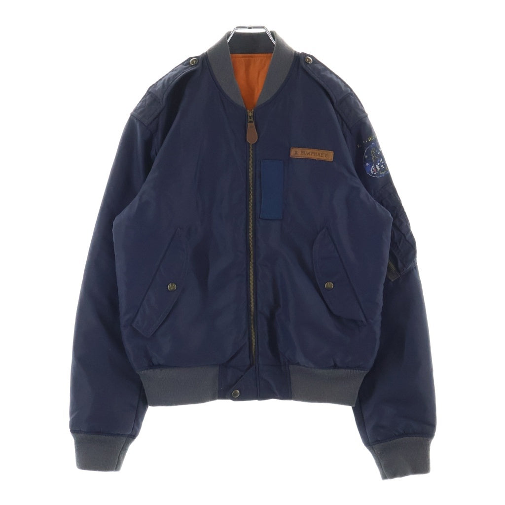 POLO RALPH LAUREN(ポロラルフローレン) L-2A バック刺繍デザイン リバーシブル フライトジャケット ネイビー/オレンジ 710538079001