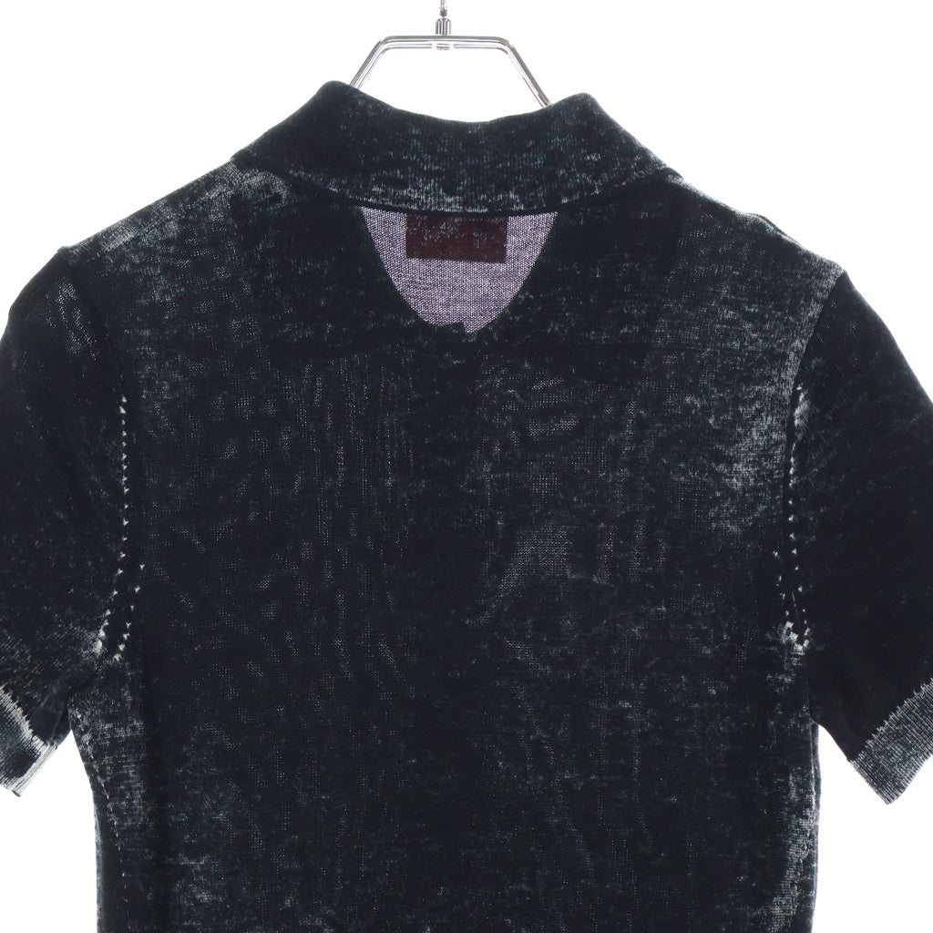 DIESEL(ディーゼル) ロゴ刺繍 ウォッシュ加工 半袖ポロニットワンピース ブラック レディース A21835 0BKCB