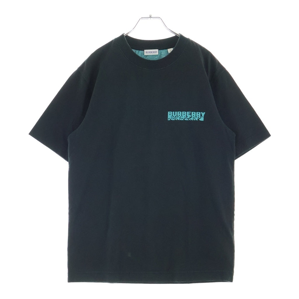 BURBERRY(バーバリー) Warped Logo Cotton T-shirt ワープドロゴ 両面プリントクルーネック半袖Tシャツカットソー ブラック 811865