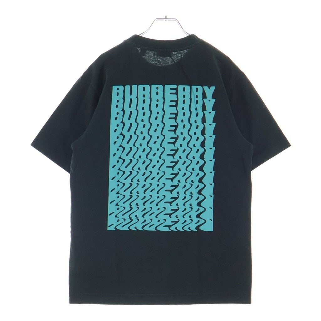 BURBERRY(バーバリー) Warped Logo Cotton T-shirt ワープドロゴ 両面プリントクルーネック半袖Tシャツカットソー ブラック 811865
